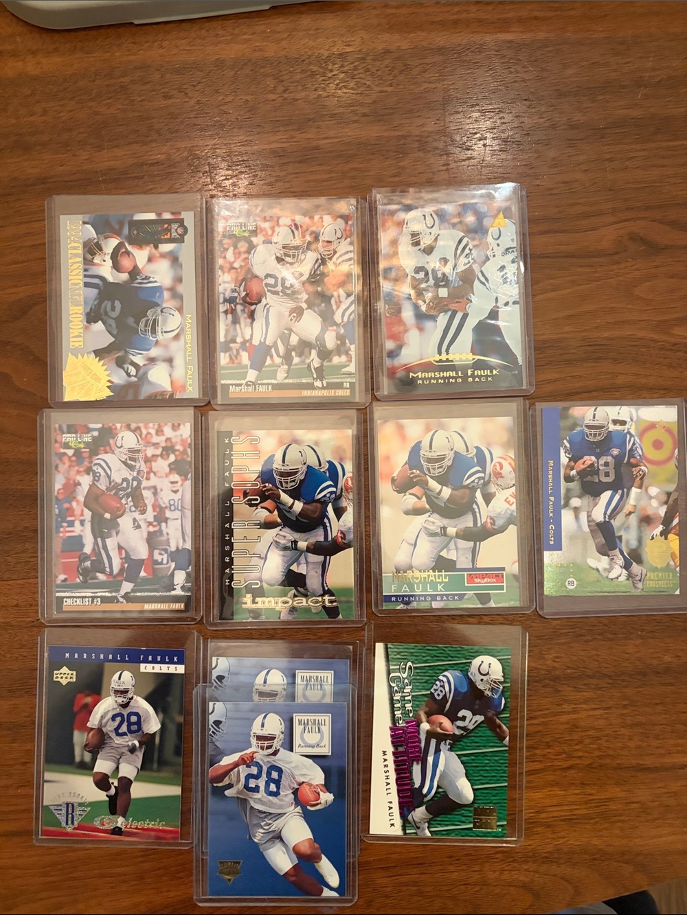 Marshall Faulk Football Card Lot -